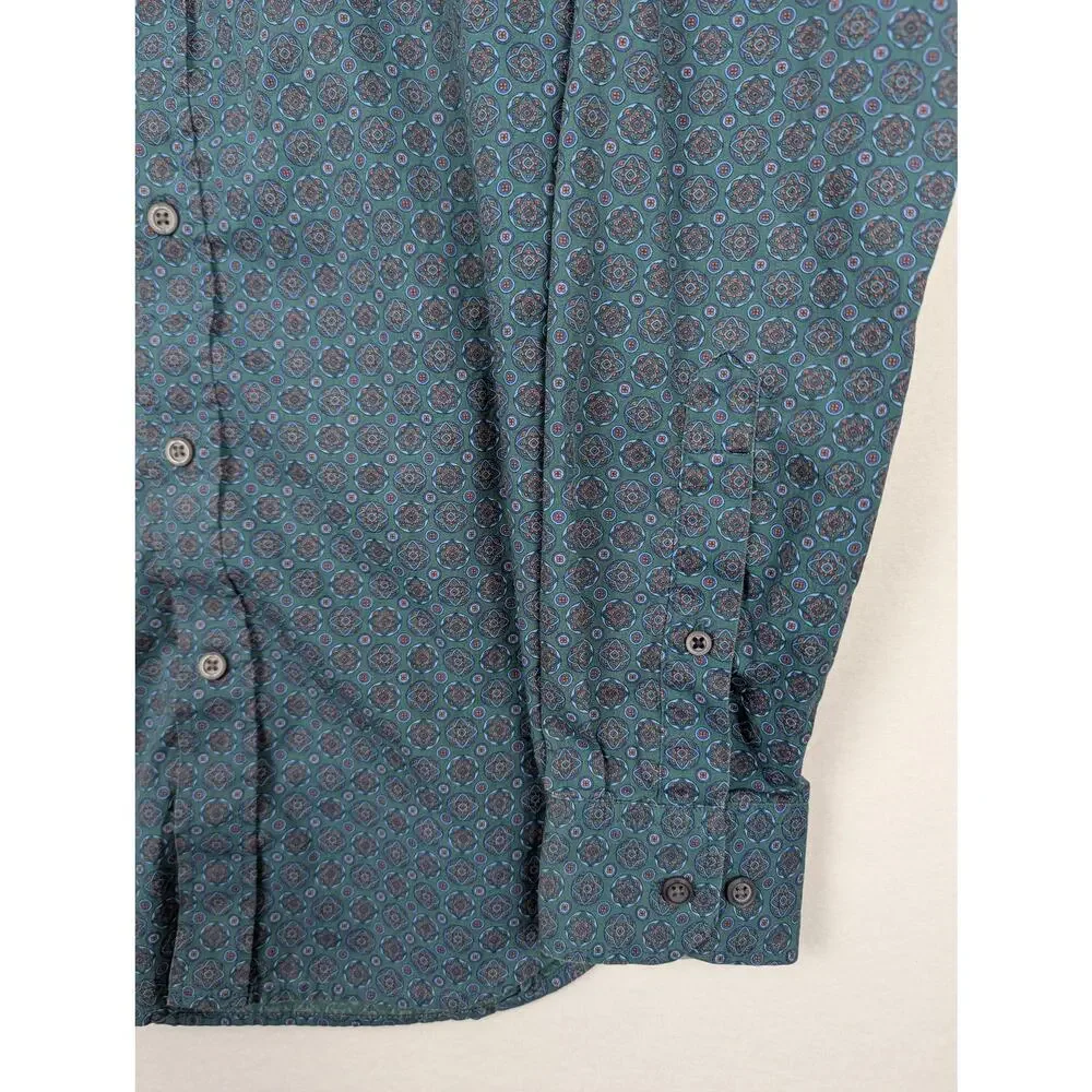 Banana Republic Green Patterned Tailored Slim Fit Shirt‎ Size Small